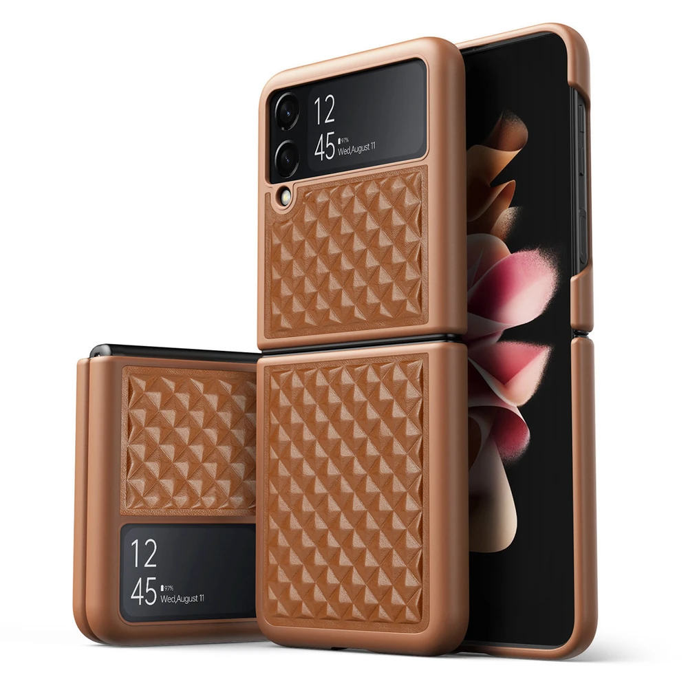 Dux Ducis Venice dėklas skirtas Samsung Galaxy Z Flip 4, rudas