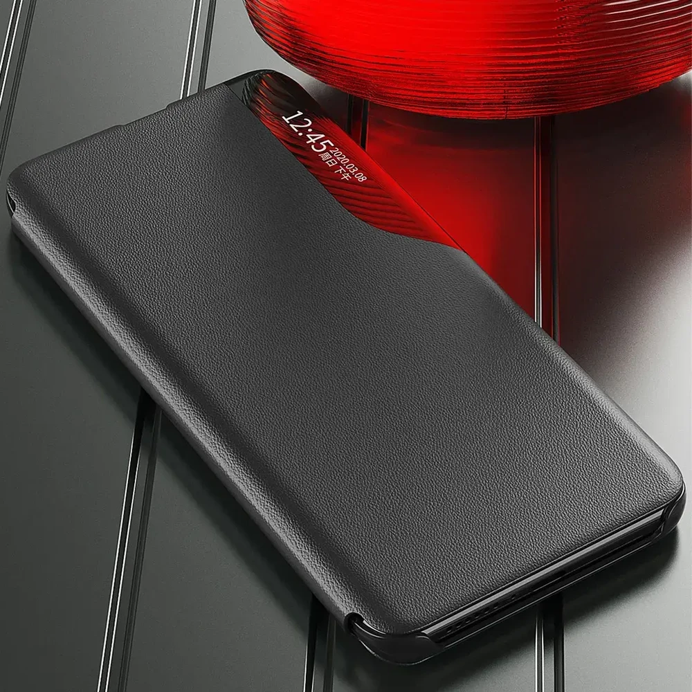 Hurtel Eco Leather View dėklas skirtas Samsung Galaxy S23 +, raudonas