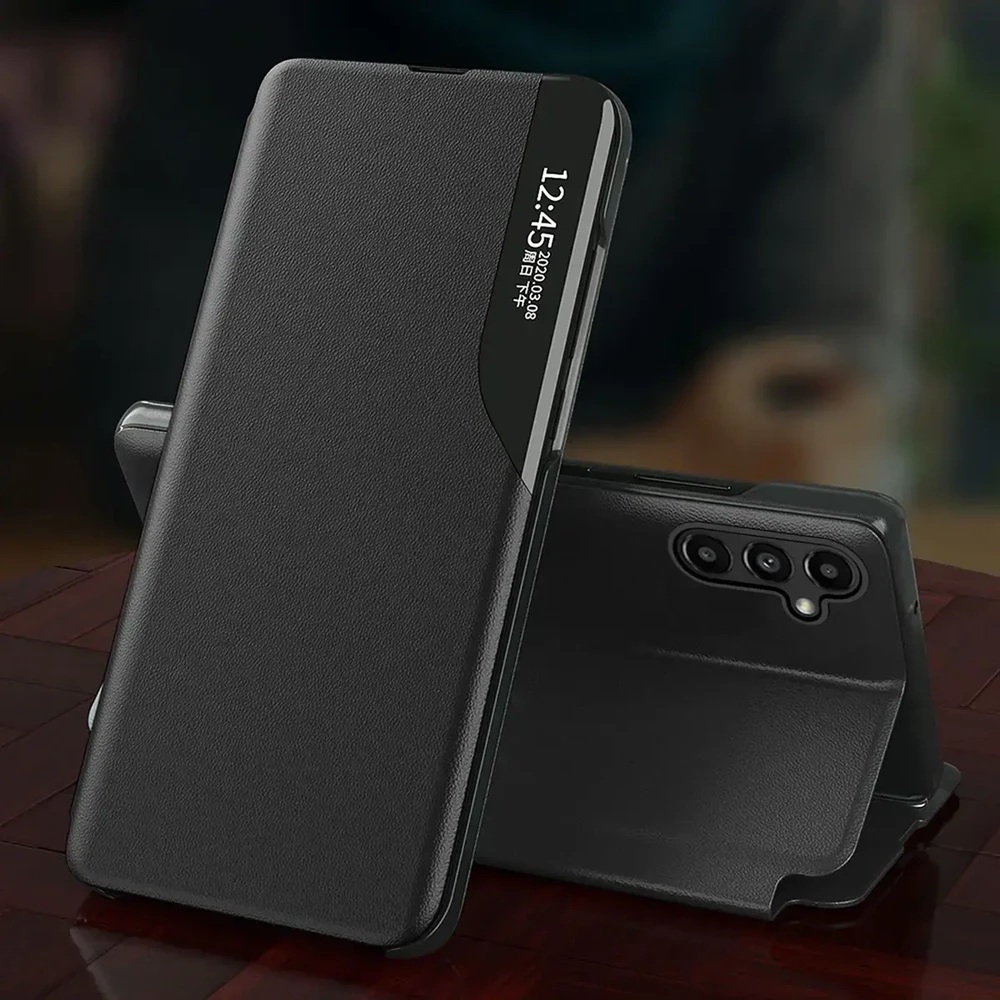 Hurtel Eco Leather View dėklas skirtas Samsung Galaxy S23 +, raudonas