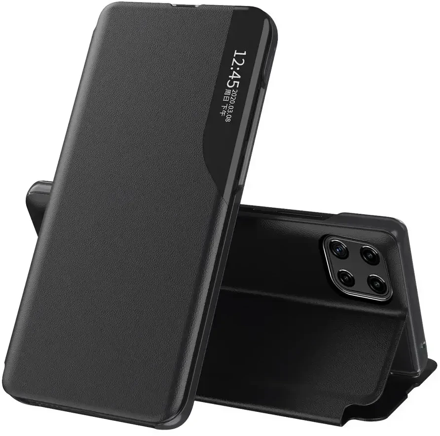 Hurtel Eco Leather View dėklas skirtas Samsung Galaxy A22 4G, raudonas