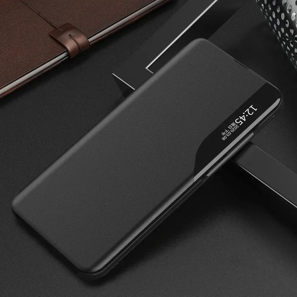 Hurtel Eco Leather View dėklas skirtas Samsung Galaxy A22 4G, raudonas