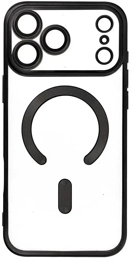 OEM dėklas, skirtas iPhone 17 Pro Max / 18 Pro Max (žemas kameros kraštas), Electro Mag dėklas, suderinamas su MagSafe juodas