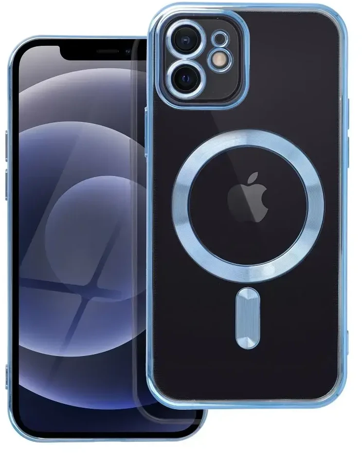 OEM dėklas, skirtas iPhone 12, Electro Mag dėklas, suderinamas su MagSafe mėlynas