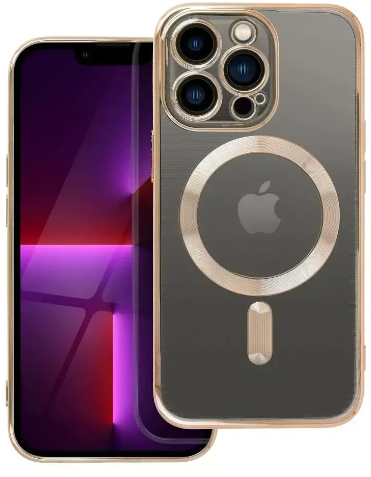 OEM dėklas, skirtas iPhone 13 PRO, Electro Mag dėklas, suderinamas su MagSafe auksiniu dangteliu