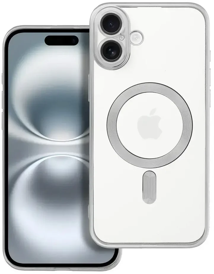 OEM dėklas, skirtas „iPhone 16 PLUS“, „Electro Mag Cover“, suderinamas su „MagSafe“ sidabrinis