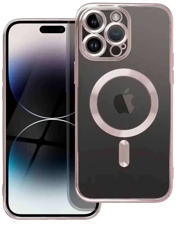 OEM dėklas, skirtas iPhone 17 AIR, Electro Mag dėklas, suderinamas su MagSafe, auksinis-rose