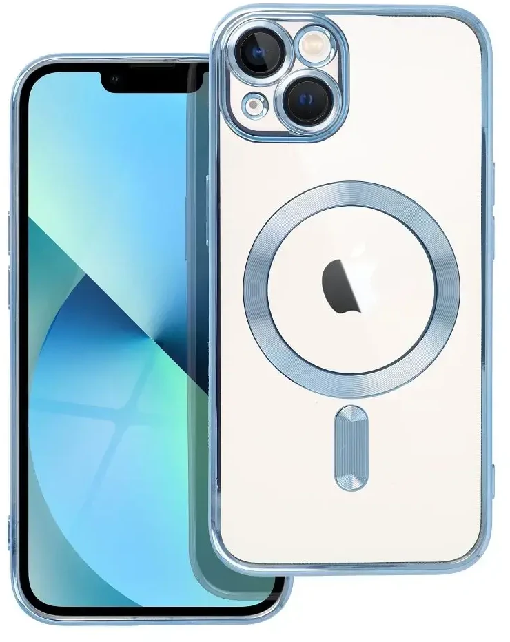 OEM dėklas, skirtas iPhone 13, Electro Mag dėklas, suderinamas su MagSafe mėlynas