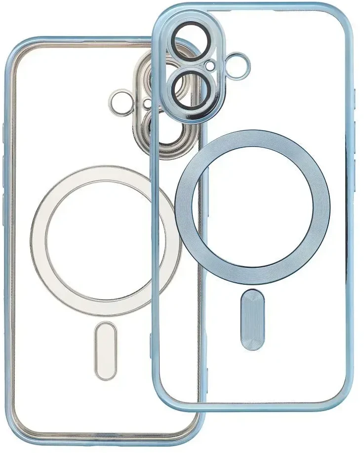 OEM dėklas, skirtas „iPhone 16“, „Electro Mag Cover“, suderinamas su „MagSafe“ mėlynas