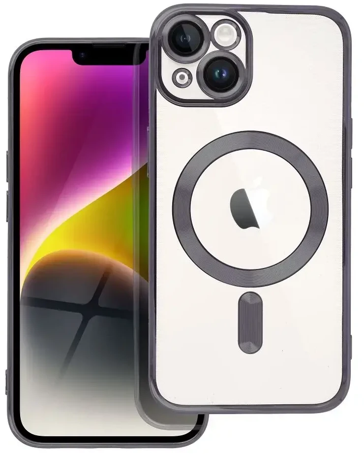 OEM dėklas, skirtas iPhone 14, Electro Mag dėklas, suderinamas su MagSafe juodas