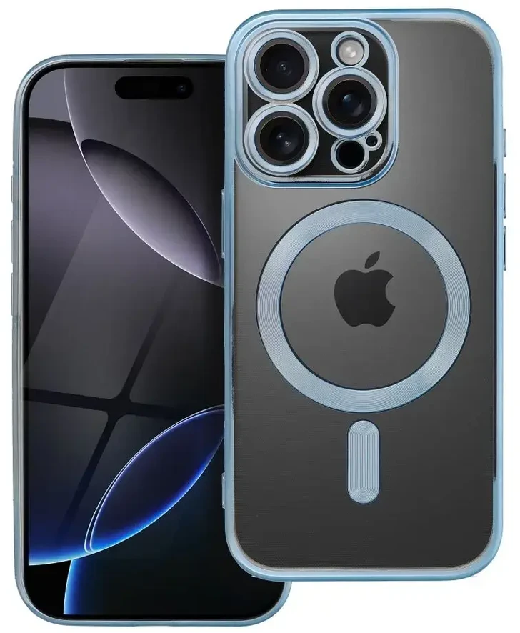 OEM dėklas, skirtas „iPhone 16 PRO“ su „Electro Mag Cover“, suderinamas su „MagSafe“ mėlynas