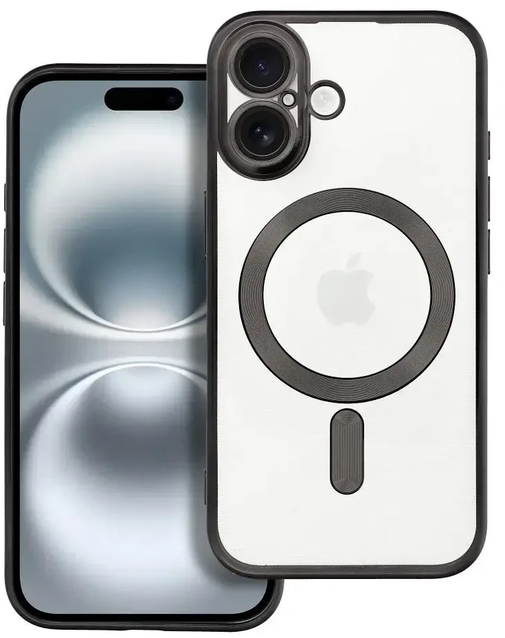 OEM dėklas, skirtas iPhone 16, Electro Mag dėklas, suderinamas su MagSafe juodas