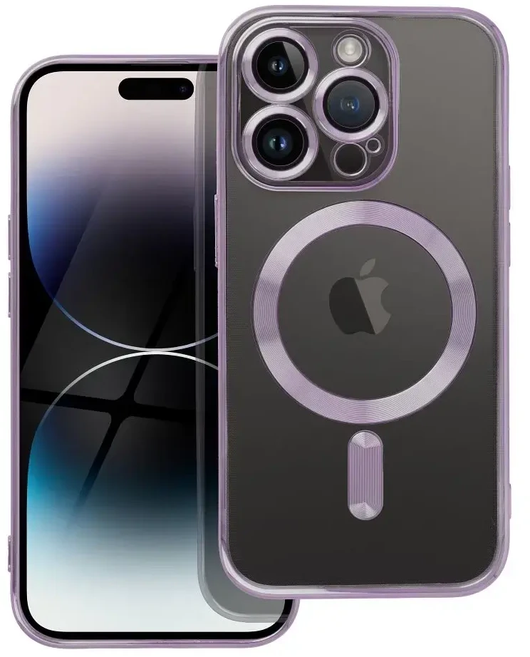 OEM dėklas, skirtas iPhone 14 PRO, Electro Mag dėklas, suderinamas su MagSafe violetine