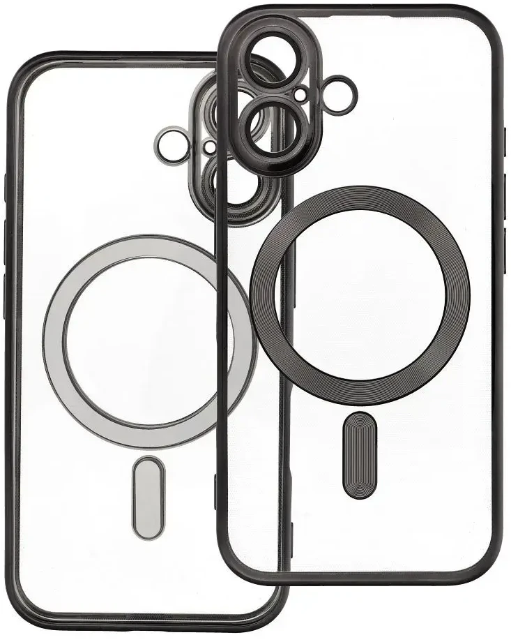 OEM dėklas, skirtas iPhone 16, Electro Mag dėklas, suderinamas su MagSafe juodas