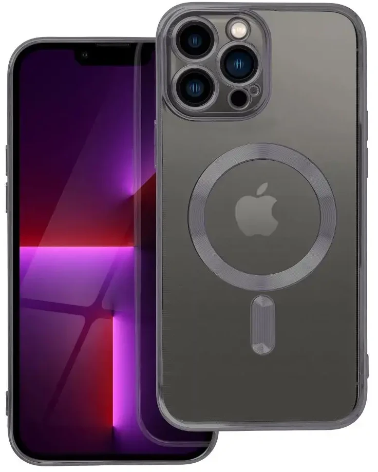 OEM dėklas, skirtas iPhone 13 PRO MAX, Electro Mag dėklas, suderinamas su MagSafe juodas