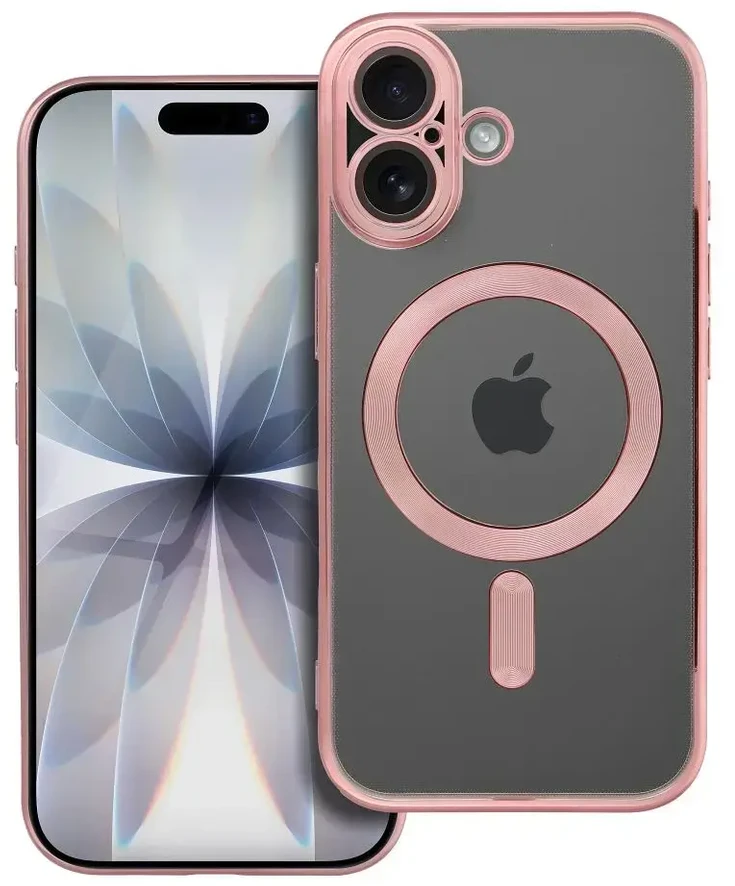 OEM dėklas, skirtas iPhone 17, Electro Mag dėklas, suderinamas su MagSafe, auksinis-rose