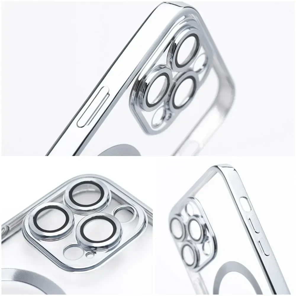 Oem ELECTRO MAG DANGTELIS Suderinamas su „MagSafe“ dėklas, skirtas SAMSUNG S25 FE, sidabrinis