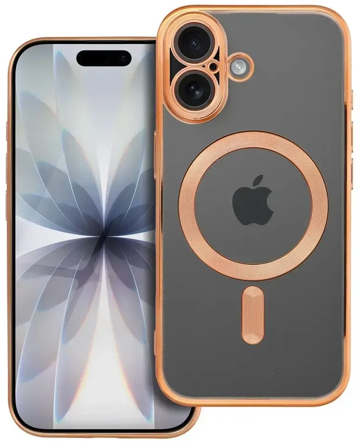 OEM dėklas, skirtas iPhone 17, Electro Mag dėklas, suderinamas su MagSafe auksiniu dangteliu