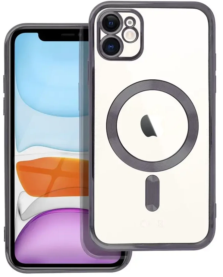 OEM dėklas, skirtas iPhone 11, Electro Mag dėklas, suderinamas su MagSafe juodas
