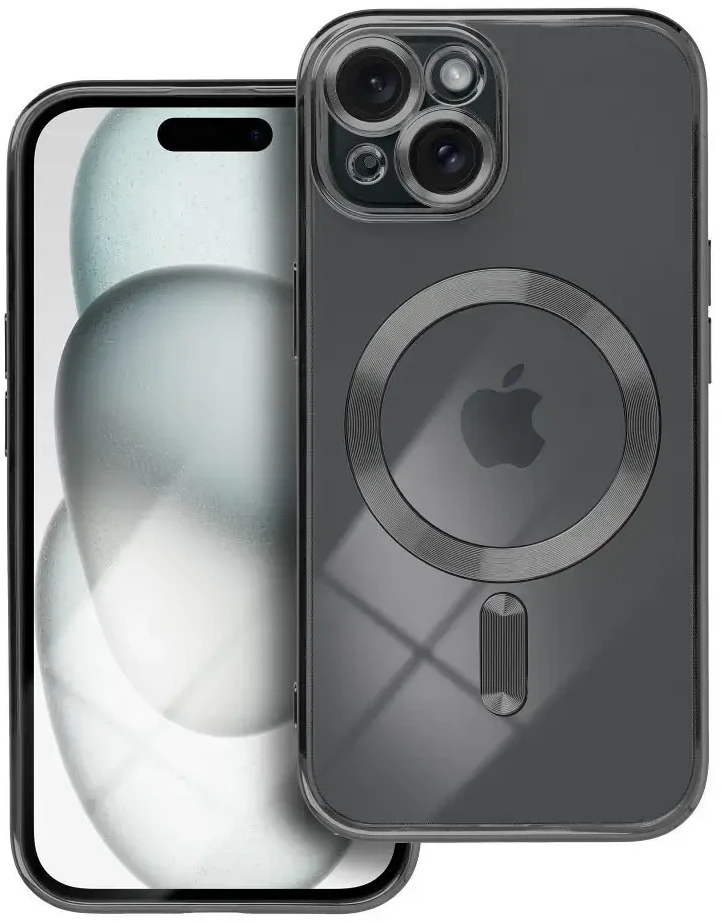 OEM dėklas, skirtas iPhone 15, Electro Mag dėklas, suderinamas su MagSafe juodas