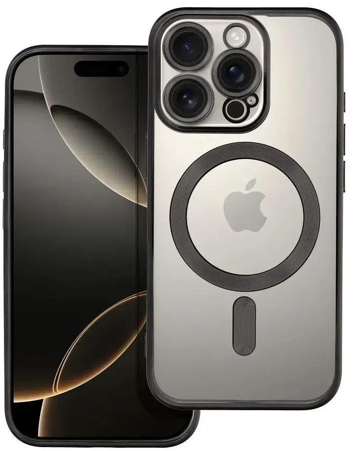 OEM dėklas, skirtas iPhone 16 PRO, Electro Mag dėklas, suderinamas su MagSafe juodas