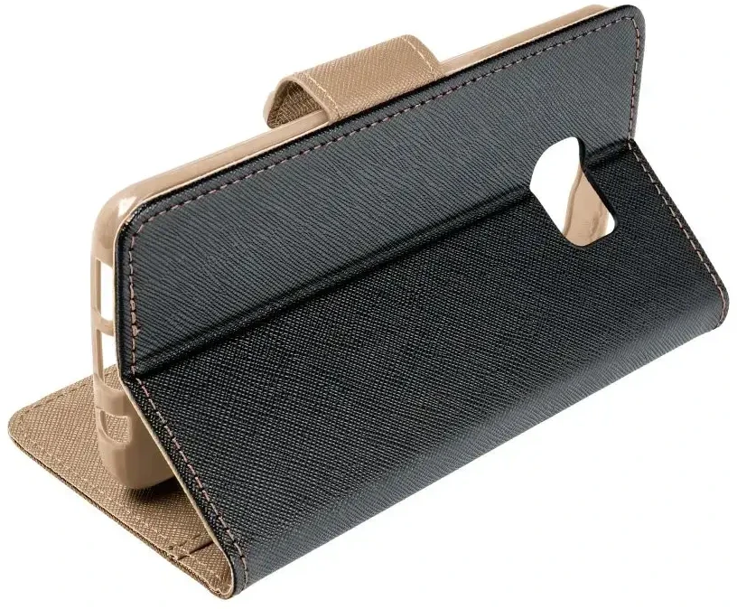 Dėklas Oem Flip case for iPhone 16 PLUS Fancy Book juodas / auksinis