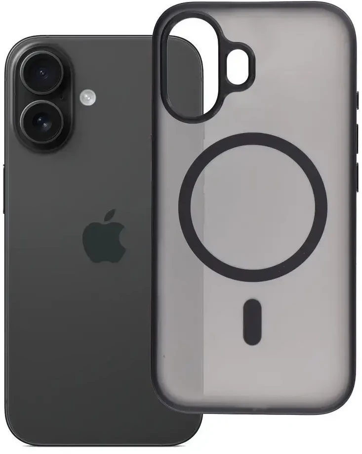 Oem Originalus „iPhone 16 Flexline Mag“ dėklas, suderinamas su „MagSafe“ (juodas)