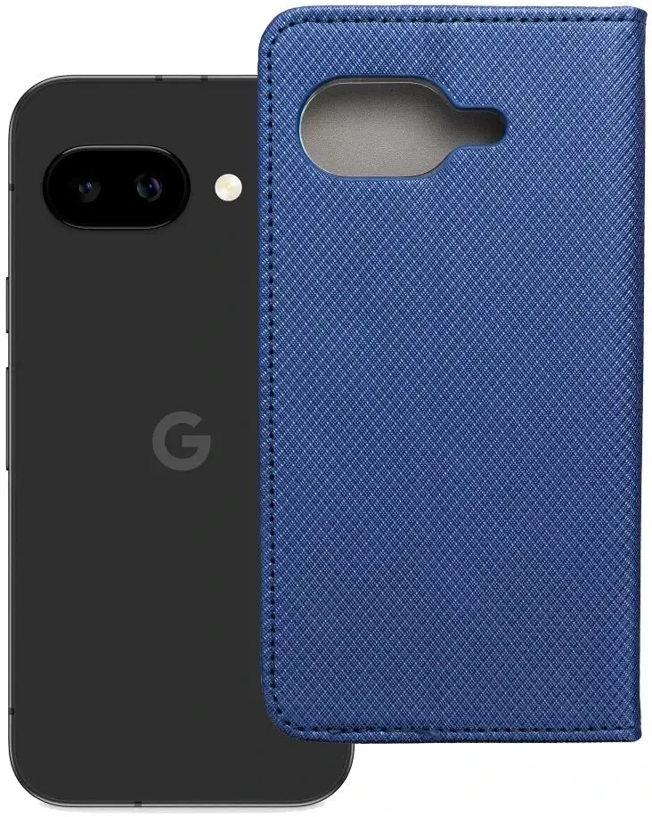 OEM atverčiamas dėklas, skirtas „Google Pixel 9a Smart Case Book“, tamsiai mėlynas