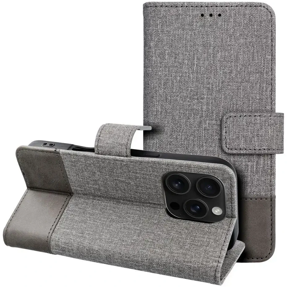 Dėklas Oem GOMMA Book skirtas Xiaomi Redmi Note 14 4G (GLOBAL - 164,84mm x 78,15mm x 8,16mm) pilkos spalvos