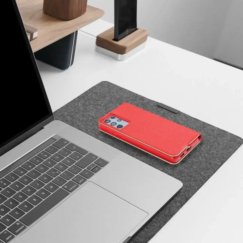 Oem Dėklas su klapką na Xiaomi Redmi NOTE 15 PRO PLUS 5G Luna Book Gold raudona