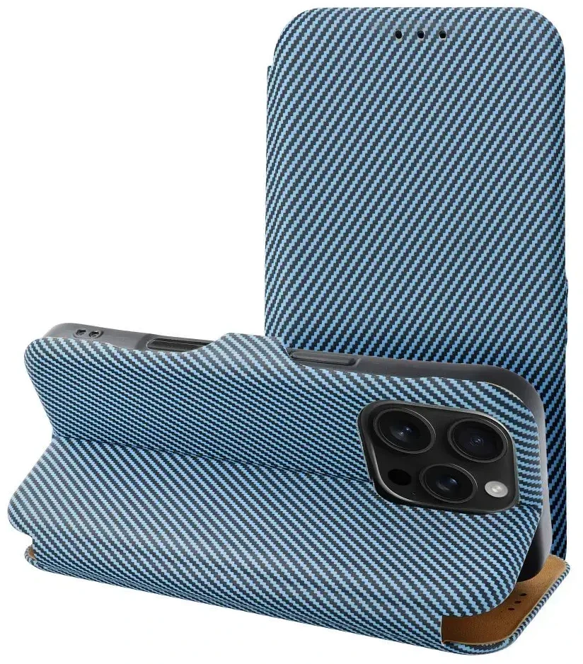 Dėklas Oem Flip case for iPhone 16 PRO MAX Folio Side Magnet mėlynas