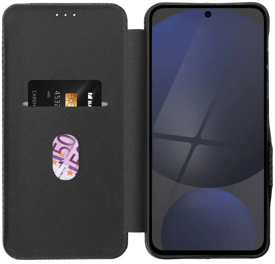 Oem FOLIO Side Magnet book dėklas skirtas Samsung Galaxy S25 PLUS juodos spalvos