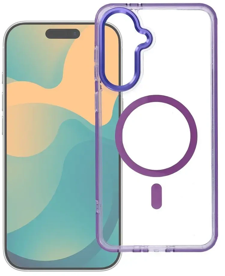 Oem Dėklas na Samsung A57 Frame Clear Hybrid Mag Cover zgodny su MagSafe violetinė