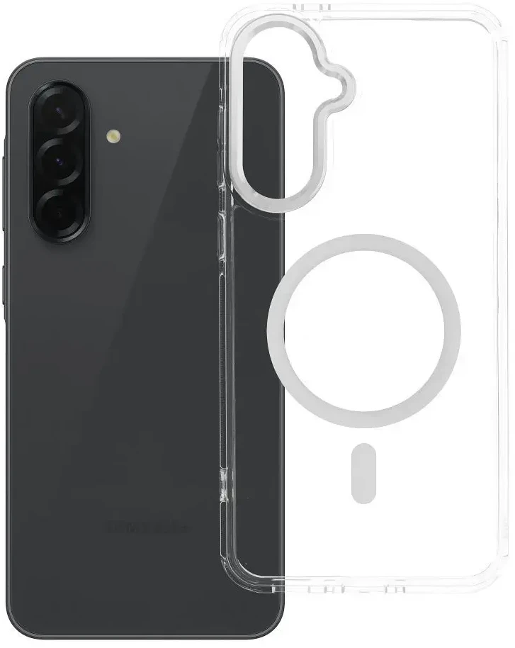 Oem Dėklas na Samsung A36 Frame Clear Hybrid Mag Cover suderinamas su MagSafe skaidriu