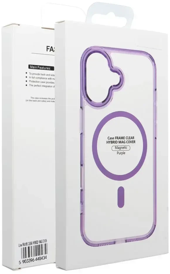 Oem Dėklas na Samsung A17 / A18 Frame Clear Hybrid Mag Cover zgodny su MagSafe violetinė