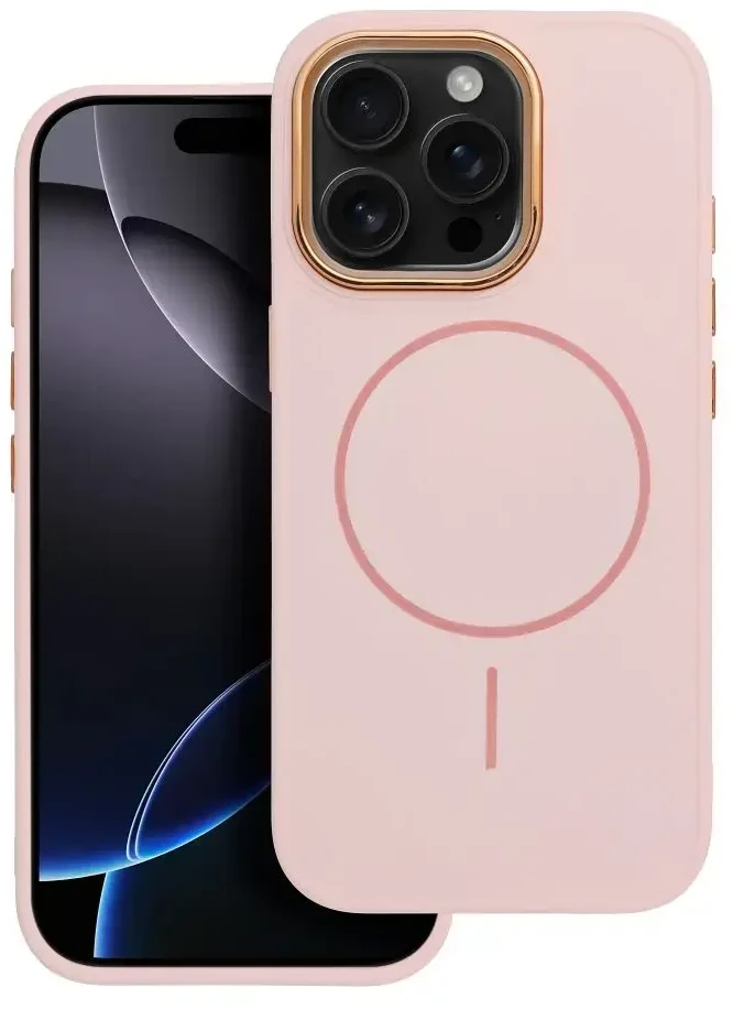 Oem Originalus „iPhone 13 MINI“ dėklas su „Frame Mag Cover“, suderinamas su „MagSafe“, rausvos spalvos.