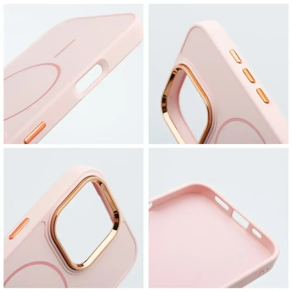 Oem Originalus „iPhone 13 MINI“ dėklas su „Frame Mag Cover“, suderinamas su „MagSafe“, rausvos spalvos.