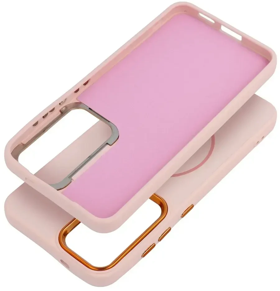 Oem Dėklas na Samsung S26 PLUS Frame Mag Cover suderinamas su MagSafe pudra rausva