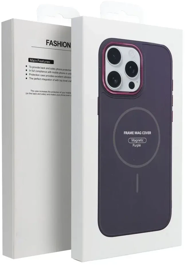 Oem Originalus dėklas, skirtas iPhone 16e (SE 4 2025) / 17e Frame Mag Cover, suderinamas su MagSafe violetine