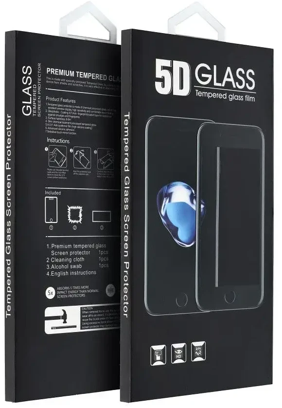 OEM 5D visiškai klijuojamas grūdintas stiklas - iPhone 13 Pro Max (MATINIS) juodas