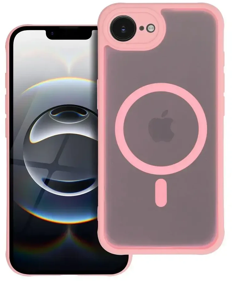 Dėklas Oem Case for iPhone 16e (SE 4 2025) / 17e Full Matte Mag Cover compatible with MagSafe light pink