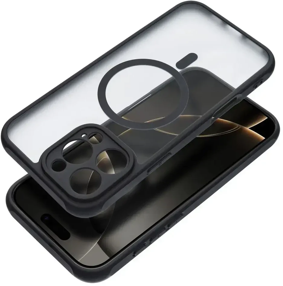 „Oem“ dėklas, skirtas „iPhone 16 PRO MAX“, visiškai matinis „Mag“ dėklas, suderinamas su „MagSafe“ juodas