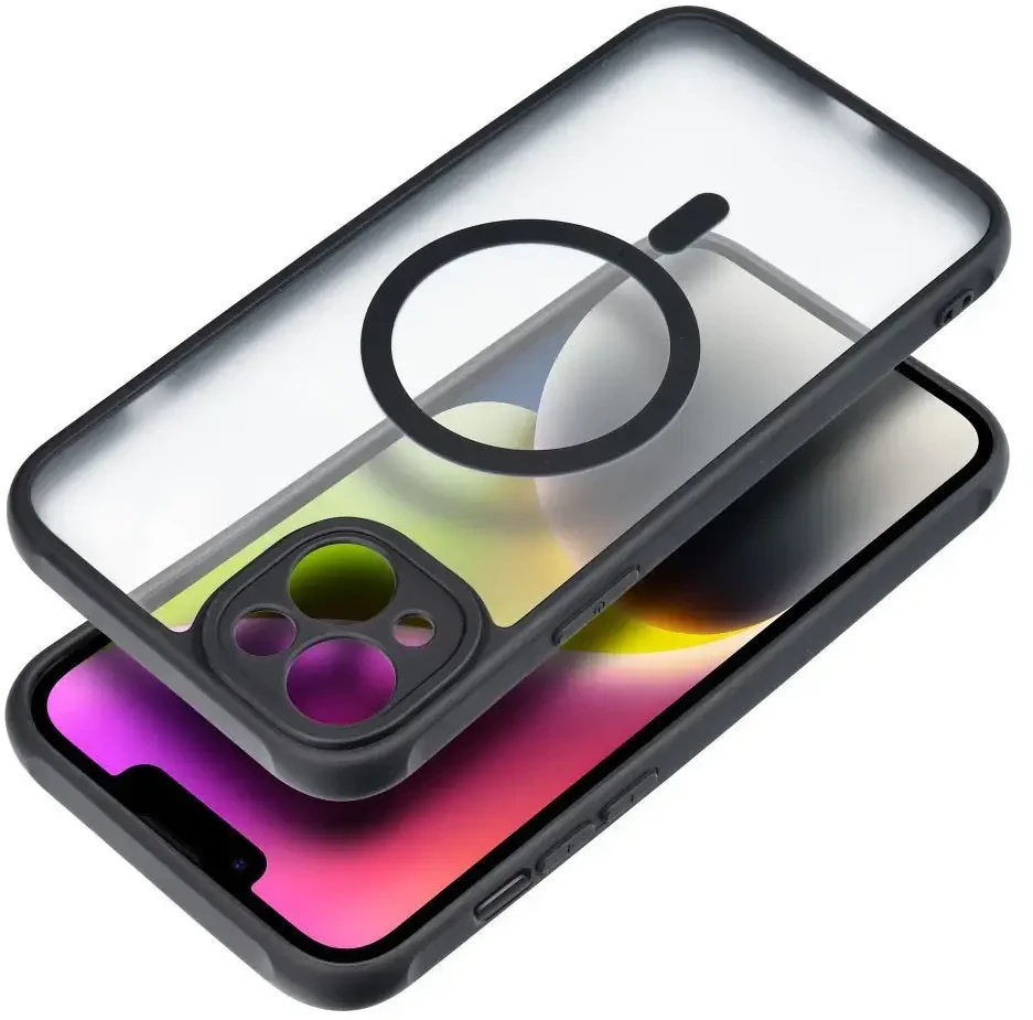 OEM dėklas, skirtas „iPhone 14“ visiškai matiniam „Mag“ dėklui, suderinamas su „MagSafe“ juodu dangteliu.