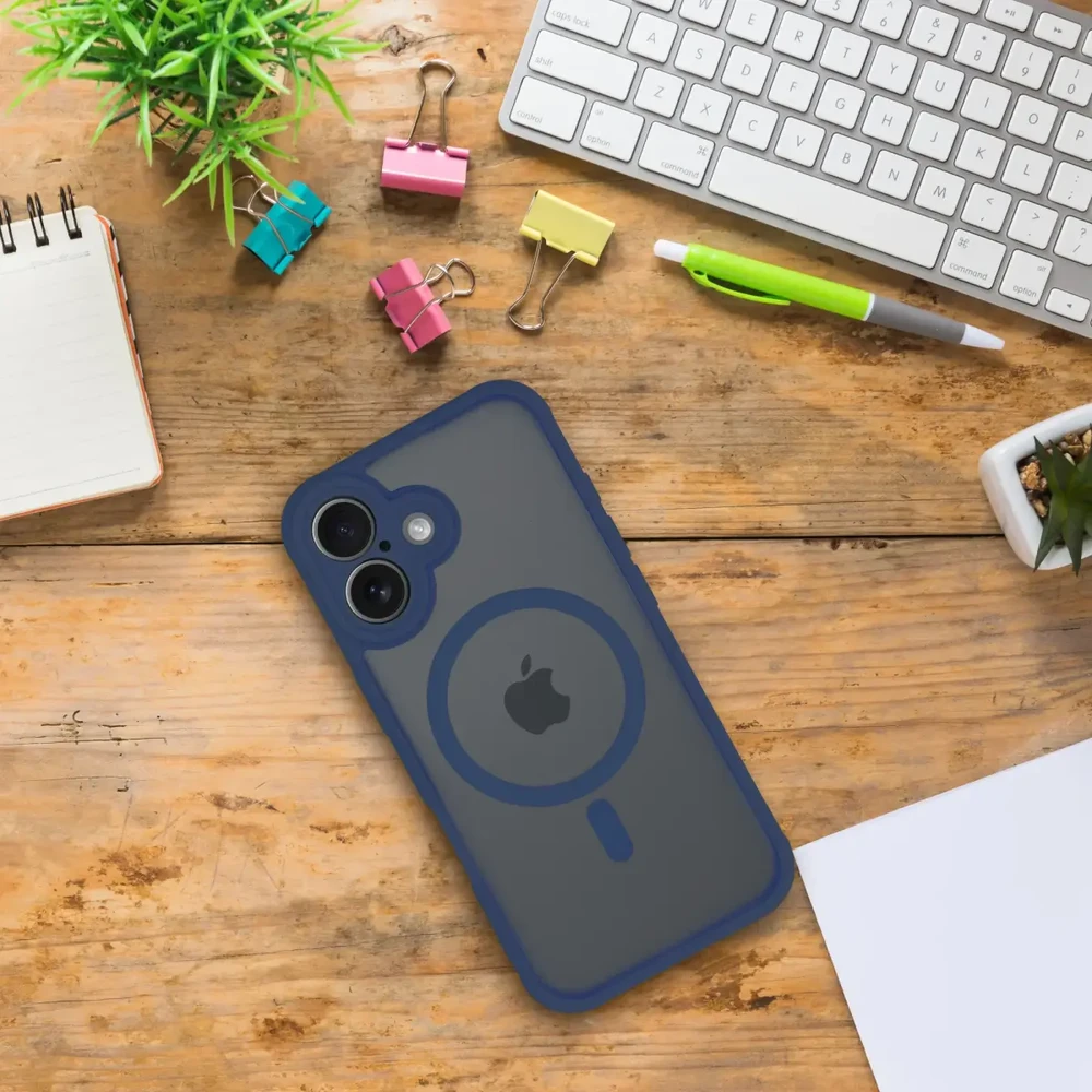 Oem FULL MATTE MAG COVER dėklas suderinamas su MagSafe skirtas Samsung Galaxy S25 mėlynos spalvos