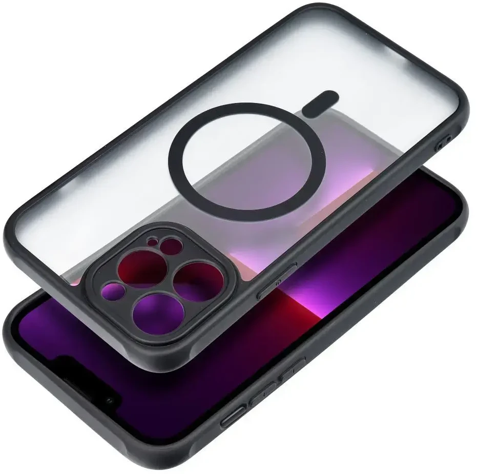 „Oem“ dėklas, skirtas „iPhone 13 PRO MAX“, visiškai matinis „Mag“ dėklas, suderinamas su „MagSafe“ juodas