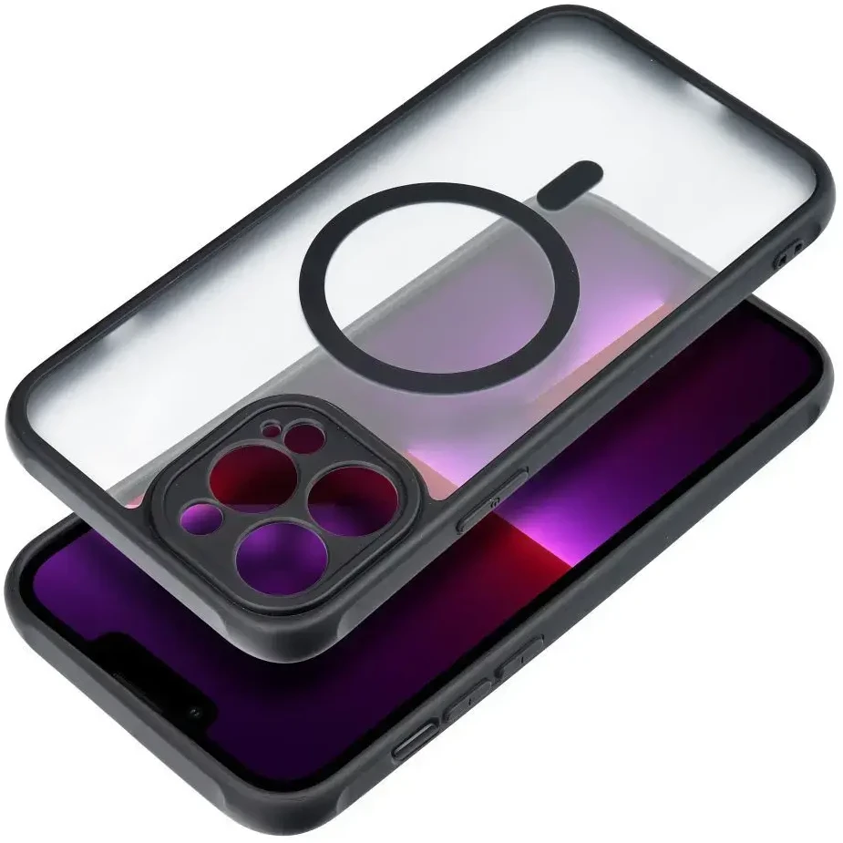 „Oem“ dėklas, skirtas „iPhone 13 PRO“ telefonui, visiškai matinis „Mag“ dėklas, suderinamas su „MagSafe“ juodas