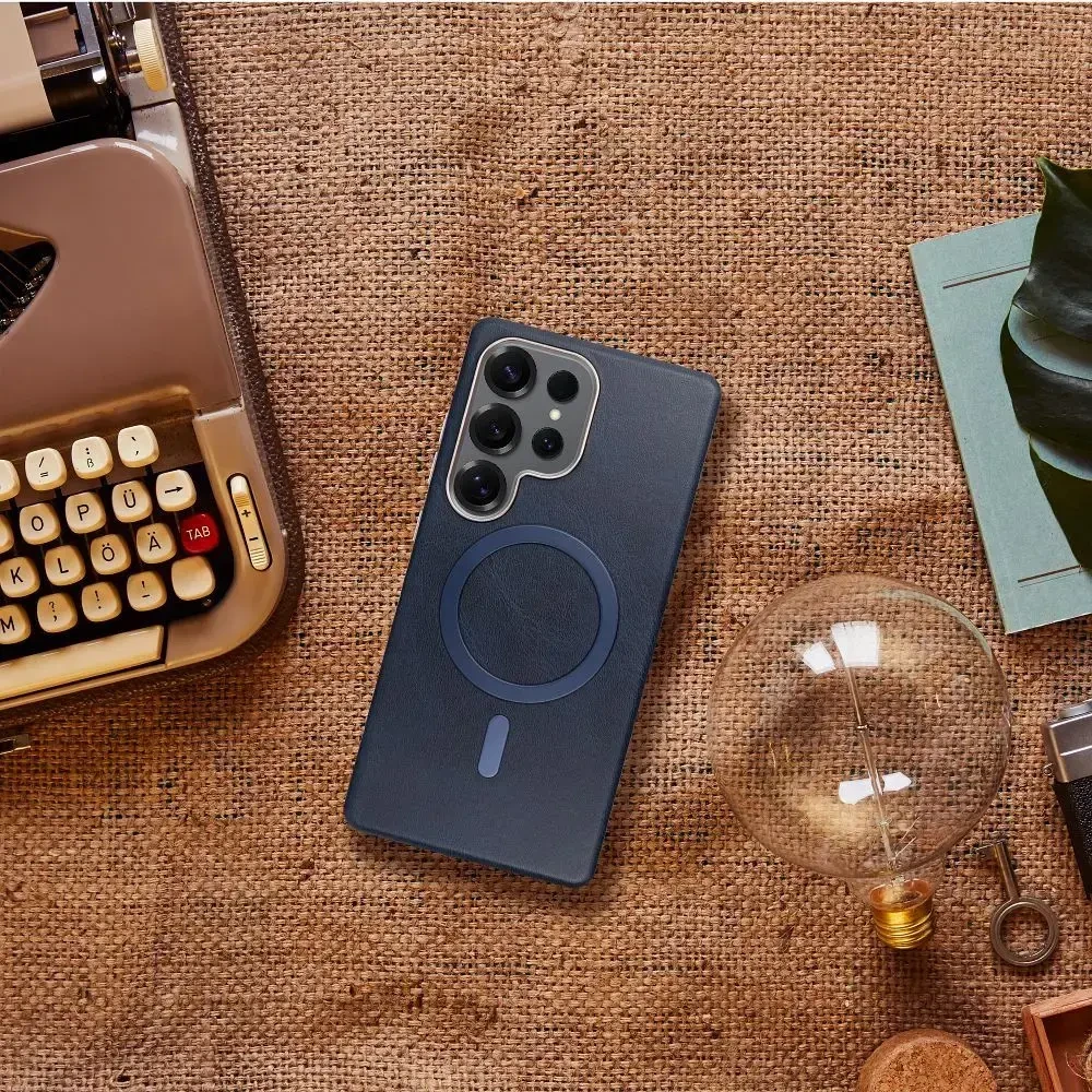 Oem GENTLEMAN MAG COVER dėklas suderinamas su MagSafe skirtas Samsung Galaxy A36 mėlynos spalvos