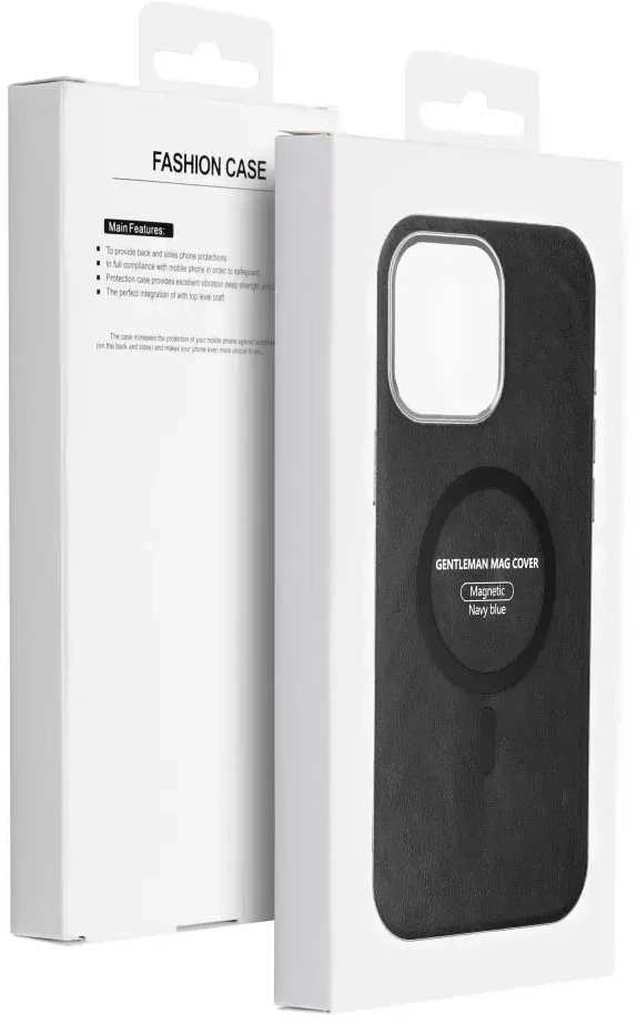 OEM dėklas, skirtas iPhone 17 Pro Max / 18 Pro Max (žemas kameros kraštas), „Gentleman Mag“ dėklas, suderinamas su „MagSafe“ (juodas)