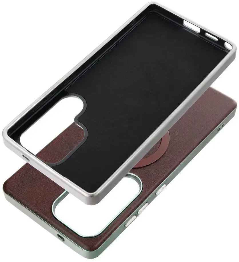 Oem GENTLEMAN MAG COVER dėklas suderinamas su MagSafe skirtas Samsung Galaxy A26 rudos spalvos