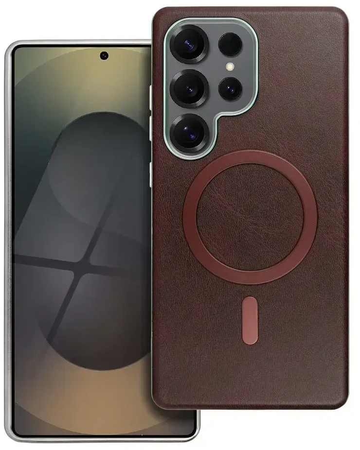 Oem GENTLEMAN MAG COVER dėklas suderinamas su MagSafe skirtas Samsung Galaxy A26 rudos spalvos