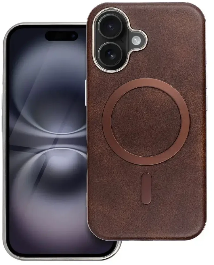 Oem GENTLEMAN MAG COVER dėklas suderinamas su MagSafe skirtas Apple iPhone 13 Pro rudos spalvos